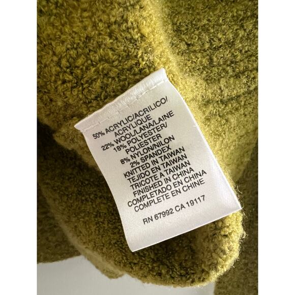 Sigrid Olsen Wool Blend Stretchy Knit Turtleneck Lime Green Size Small JL - Picture 5 of 7